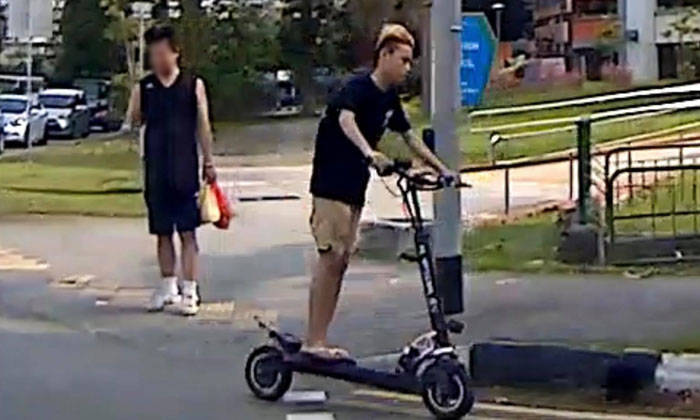 Reckless E-Scooter Rider in Singapore